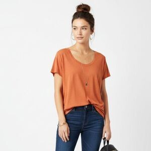 Joie Orange Pumpkin Short Sleeve Tee T Shirt NEW L